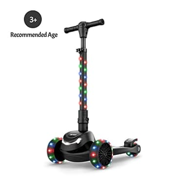 Jetson Scooters - Jupiter Mini 3 Wheel Kick Scooter (Black) - Collapsible Portable Kids Three Wheel Push Scooter - Lightweight Folding Design with High Visibility RGB Light Up LEDs on Stem and Wheels - Image 18