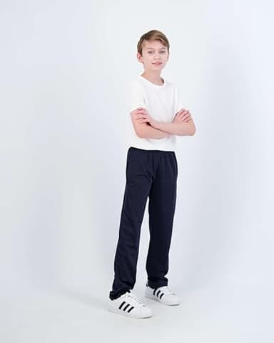Real Essentials 3 Pack: Boys' Tricot Open Bottom Fleece-Lined Sweatpants with Pockets -Set 3,XL (18-20) - Image 6