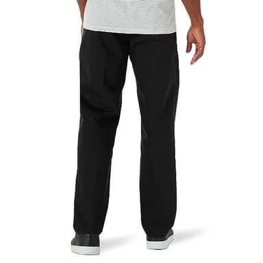 Lee mens Total Freedom Stretch Relaxed Fit Flat Front Casual Pants, Black, 34W x 29L US - Image 3