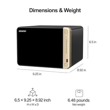 QNAP TS-664-8G-US 6 Bay High-Performance Desktop NAS with Intel Celeron Quad-core Processor, M.2 PCIe Slots and Dual 2.5GbE (2.5G/1G/100M) Network Connectivity (Diskless) - Image 3