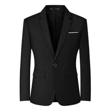 Mylldey Men's Blazers Slim Fit Business Casual Suit Men Sport Coat One Button Travel Blazer Lightweight Suit Jacket(Black-M) - Image 1