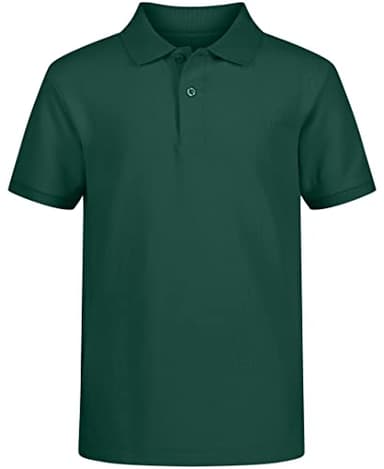 IZOD Boys' School Uniform Short Sleeve Pique Polo, Hunter, 8 - Image 1