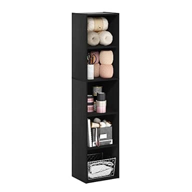 Furinno Luder Bookcase / Book / Storage, 5-Tier Cube, Blackwood - Image 1