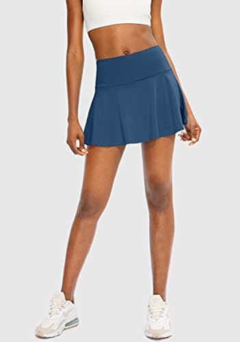SANTINY Pleated Tennis Skirt for Women with 4 Pockets Women's High Waisted Athletic Golf Skorts Skirts for Running Casual (Dark Blue_L) - Image 5