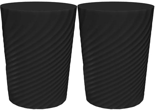 DAJITRE 1.8 Gallon Small Trash Can Wastebasket Recycling Bin Slim Profile for Compact Spaces Bathroom, Office, Bedroom, Kitchen (1.8 Gallon-2pack, Black) - Image 1