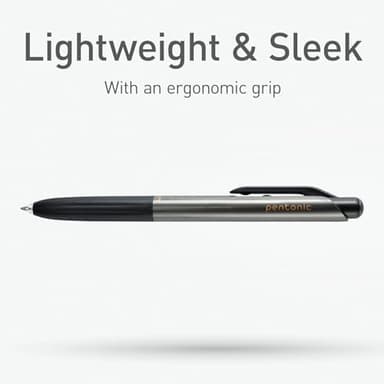 Pentonic GR-T Retractable Gel Pens, 10 Count, Black Ink, 0.7 mm Fine Point, Smooth Writing For Journaling, Note Taking, Office & School (1002363) - Image 7