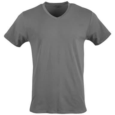 Gildan Men's V-Neck T-Shirts, Multipack, Style G1103, Black/Sport Grey/Charcoal (5-Pack), Medium - Image 5