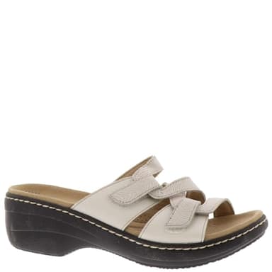 Clarks Collection Women's Merliah Karli Wedge Sandal, White Leather, 6.5 Medium US - Image 1
