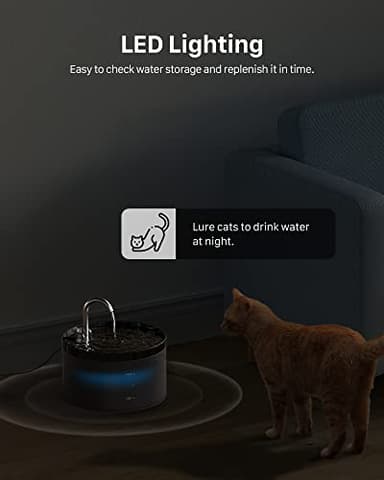 Cat Water Fountain: Dog Bowl Fountains - Automatic Pet Dispenser - Dogs Drinking Waterer Bowls Indoor - Auto Watering Dish Supplies - Easy Cleaning Animal Machine - Quiet 67oz/2L Kitty Drink Fountain - Image 8