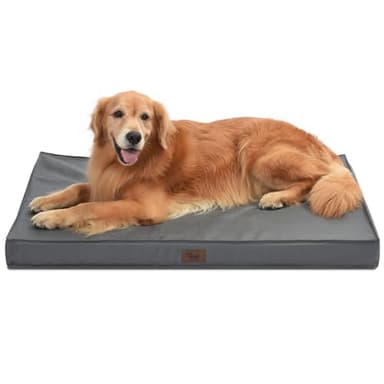 Tail Stories Outdoor Extra Large Dog Bed, Waterproof Dog Bed for Large Dogs, Egg Crate Foam XL Pet Bed with Removable Washable Oxford Cooling Cover, Grey - Image 1