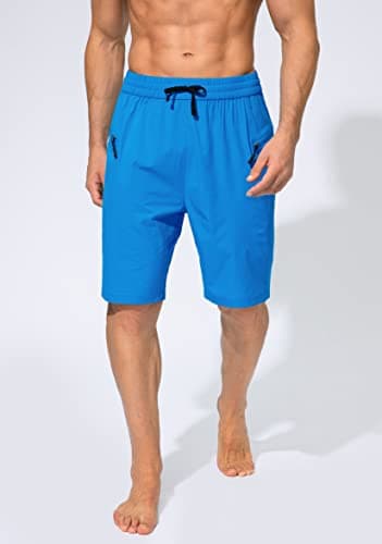 Men's Swim Trunks Quick Dry Board Shorts with Zipper Pockets Beach Shorts Bathing Suits for Men - No Mesh Liner(Lake Blue,M) - Image 3