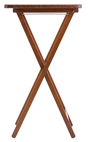 Winsome Alex Snack Table Set with Stand, for Living Room, 26", Walnut, Set of 4 Tables - Image 5