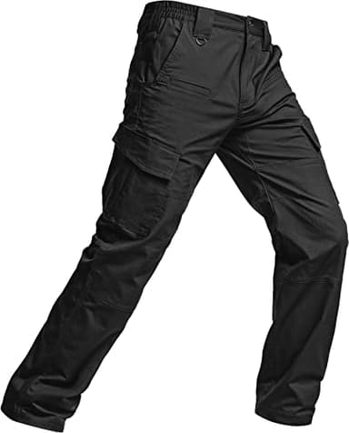 CQR Men's Flex Ripstop Tactical Pants, Water Resistant Stretch Cargo Pants, Lightweight EDC Hiking Work Pants, Dura Flex Black, 36W x 32L - Image 9