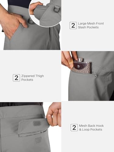 FREE SOLDIER Men's Cargo Hiking Shorts with Belt Lightweight Quick Dry Tactical Shorts with Pockets for Casual Work Golf (Gray 38W12L) - Image 5