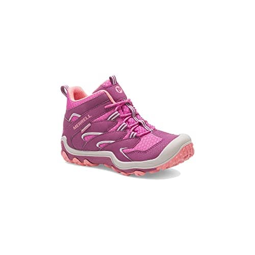 Merrell unisex child Chameleon 7 Mid Lace Up Waterproof Hiking Boot, Berry, 10.5 Little Kid US