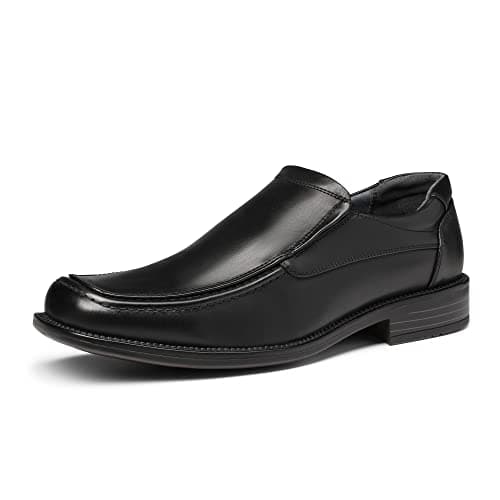 Bruno Marc Men's Goldman-02 Black Slip on Leather Lined Square Toe Dress Loafers Shoes for Casual Weekend Formal Work - 15 M US - Image 1