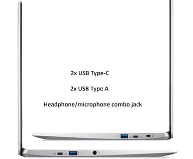 Acer Chromebook 315 Laptop (15.6" FHD, Intel Celeron N4500, 4GB RAM, 128GB Storage (64GB eMMC + 64GB SD Card) Home & Student, Long Battery Life, Numeric KB, Wi-Fi, Webcam, IST Hub, Chrome OS, Silver - Image 7