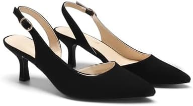 DREAM PAIRS Women's Kitten Heels Slingback Closed Pointed Toe Low Pumps Shoes Women Party Wedding Sexy Casual Dress Shoes - Image 3