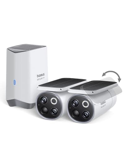 Baseus Solar Security Camera Wireless Outdoor, S1 Pro 2-Cam Kit, Forever Power with Auto Sunlight-Tracking System, Dual Camera with 3K Clarity, No Monthly Fee, 16TB Expandable Local Storage - Image 1