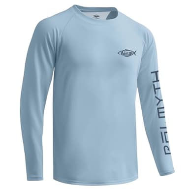 Palmyth Fishing Shirts for Men Long Sleeve UPF 50+ T Shirt Sun Protection Tee Light Blue Sailfish Saxophone L - Image 2