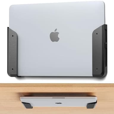 ELETIUO Wall & Under Desk Laptop Mount Holder with Adhesive & Screws in,1.02"/ 26 mm Thick,Anti-Scratch Pads,Universal for MacBooks,Surface,Keyboards,Tablets,Switch &More - Image 2