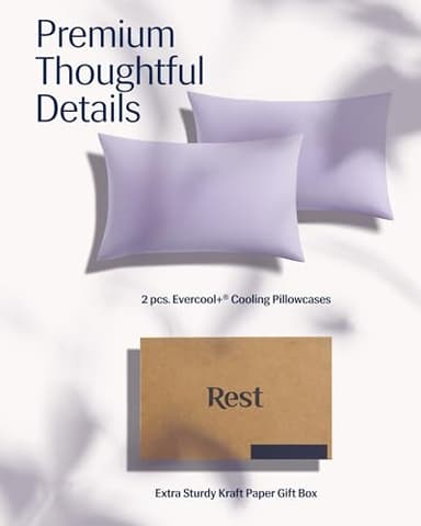REST® Evercool®+ Cooling Pillowcases King - 2 Pillowcases for Sensitive Skin, Silver Infused Fabric for Hygienic Sleep, Silky Smooth for Curly Hair, High Elastic for Snug Fit (19x35 inches) - Image 6