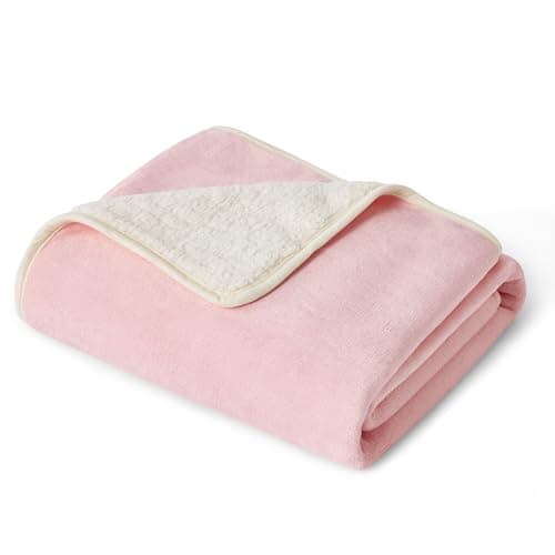 Bedsure Waterproof Blanket for Bed - Sherpa Fleece Waterproof Dog Blankets for Large Dogs, Pet Blankets for Bed/Couch/Dog Crate, Soft Plush Reversible Furniture Protector, Twin Size, 80"x60", Pink - Image 1