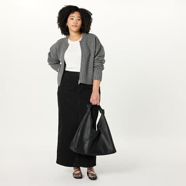 The Drop Women’s Rylie Maxi Denim Skirt with Front Slit, Black, XXL, Plus Size - Image 7