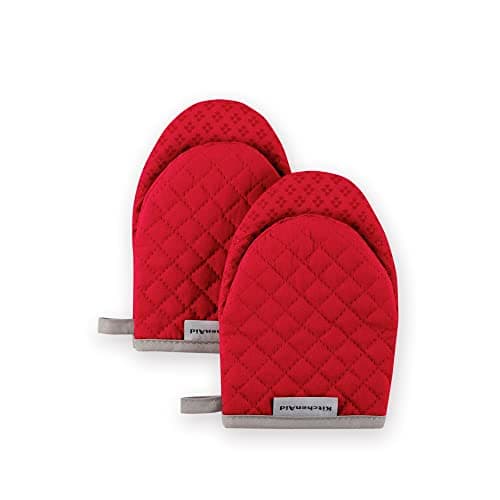 KitchenAid Asteroid Mini Oven Mitt Set, 5.5"x8", Fire Red, 2 Piece - Image 1