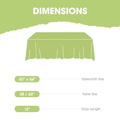 Pureegg Rectangle Table Cloth 60" x 84" – Durable Polyester Tablecloth Offers Reusable & Washable Protection, Ideal for Outdoor Party, Picnic, Wedding, Banquet and Birthday, 9 Pack, White - Image 5