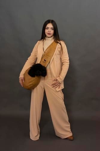 Noah & Paw Dog Sling Carrier for Small Dogs 5-18lb, Dog Sling for Small Dogs and Cats, Dog Carrier with Adjustable Padded Strap, Vegan Leather Lined with Fur, 3X Safety Features, Machine Washable - Image 3