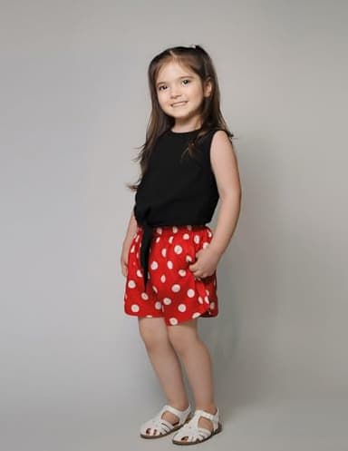 Arshiner Toddler Girls Short Sets Tie Knot Tank Top and Paperbag Waist Shorts Cute Girl Summer Clothing for 2-7 Years - Image 3