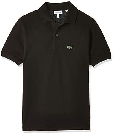Lacoste Unisex-Child Short Sleeve Classic Pique Polo, Black, 8 - Image 1