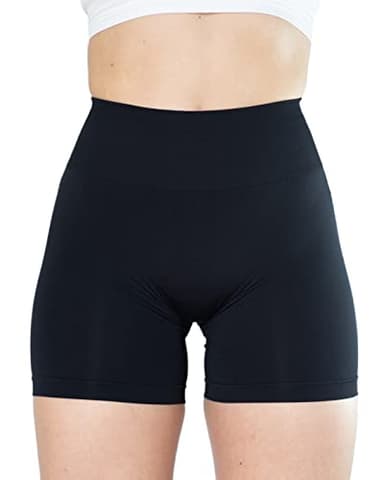 AUROLA Dream Collection Women Workout Shorts High Waist Gym Shorts, Scrunch Butt Seamless Athletic Shorts,Dark Black,S - Image 2