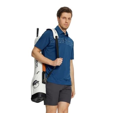 M MAELREG Polo Shirts for Men Short Sleeve Dry Fit Casual Performance Moisture Wicking Chest Print Mens Golf Shirt Blue - Image 3
