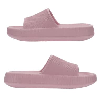 Joomra Pillow Slippers for Women Foam Pillow Shower Bath Bathroom Home House Slipers Platform Cloud Slides Cushion for Lady Female Ladies Sandles Pink 39-40 - Image 3