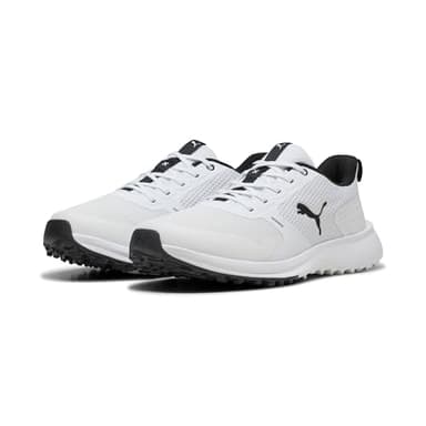 PUMA Men's Fusion Grip 6 Golf Shoe, White Black, 11 - Image 3
