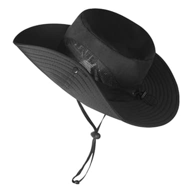 ZOORON Sun Hats for Men Women, Fishing Bucket Hats, Wide Brim UV Protection Waterproof Breathable Boonie Hats (1Pack-Black) - Image 3