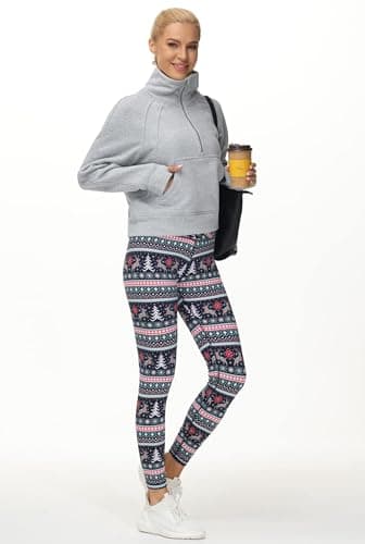 THE GYM PEOPLE Women's Half Zip Pullover Sweatshirt Fleece Stand Collar Crop Sweatshirt with Pockets Thumb Hole Grey - Image 6