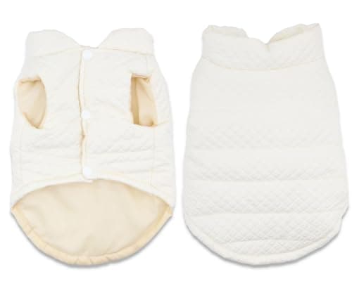 Soft Warm Small Dog Coats Lightweight Pet Dog Winter Jackets for Small Medium Dogs Puppy Cold Weather Coat Pet Clothes, Beige, X-Large - Image 1