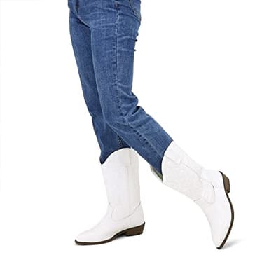 mysoft Women's Western Cowboy Boots Embroidered Mid-Calf Pointed Toe Cowgirl Boot - Image 6