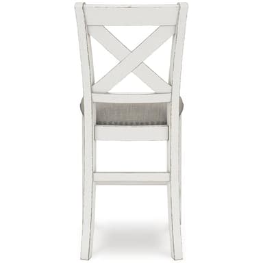 Signature Design by Ashley Robbinsdale Farmhouse Armless 24.75" Counter Height Upholstered Bar Stool with Foot Rest, Set of 2, White & Light Gray - Image 7