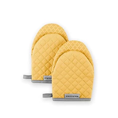 KitchenAid Asteroid Mini Oven Mitt Set, 5.5"x8", Buttercup Yellow, 2 Piece - Image 1