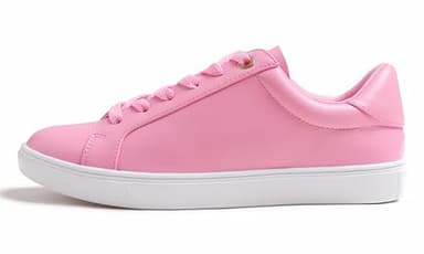 FEVERSOLE Women's Fashion Lightweight Spring Summer Vegan Leather Sneaker Casual Comfort Walking Shoes Hot Pink Size 8.5 M US - Image 3