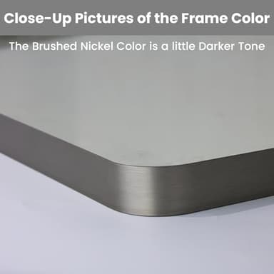 LOAAO 84X32 Inch Brushed Nickel Bathroom Mirror, Rounded Rectangle Silver Metal Frame Mirror, Brushed Nickel, Anti-Rust, Hangs Horizontally or Vertically - Image 3