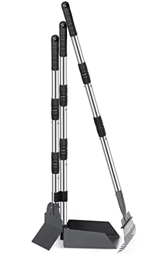 Heeyoo Dog Pooper Scooper, Dog Poop Tray and Rake Set, Pet Waste Removal Scoop with Long Adjustable Sectional Stainless Handles - Image 8