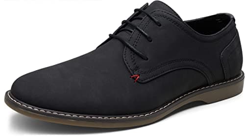 Jousen Men's Oxford Suede Business Casual Dress Shoes Plain Toe Oxfords Classic Formal Derby Shoes (AMY615 Black 10.5) - Image 1