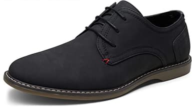 Jousen Men's Oxford Suede Business Casual Dress Shoes Plain Toe Oxfords Classic Formal Derby Shoes (AMY615 Black 10.5) - Image 1
