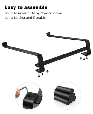 Thibault Aluminum Laptop Stand for Desk - Cooling Ergonomic Design - Fits MacBook Air Pro/DELL/HP/Lenovo/ThinkPad/Alienware - 13/14/15.6/16 -Easy Assembly- Ventilated Laptop Stand for Optimal Airflow - Image 2