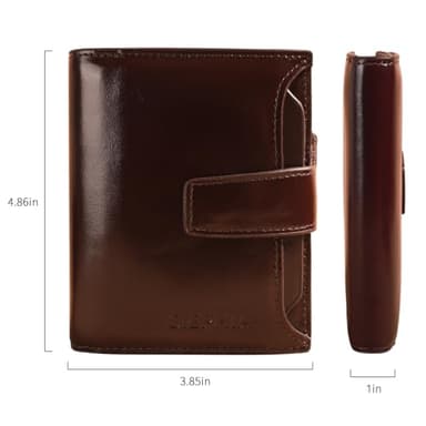 Ciephia Men's Genuine Leather Wallets with Zipper Coin Pocket, RFID Blocking Short Vintage Bifold Wallet Large Capacity Multi Credit Card Slots ID Windows Gifts for Him - Image 3